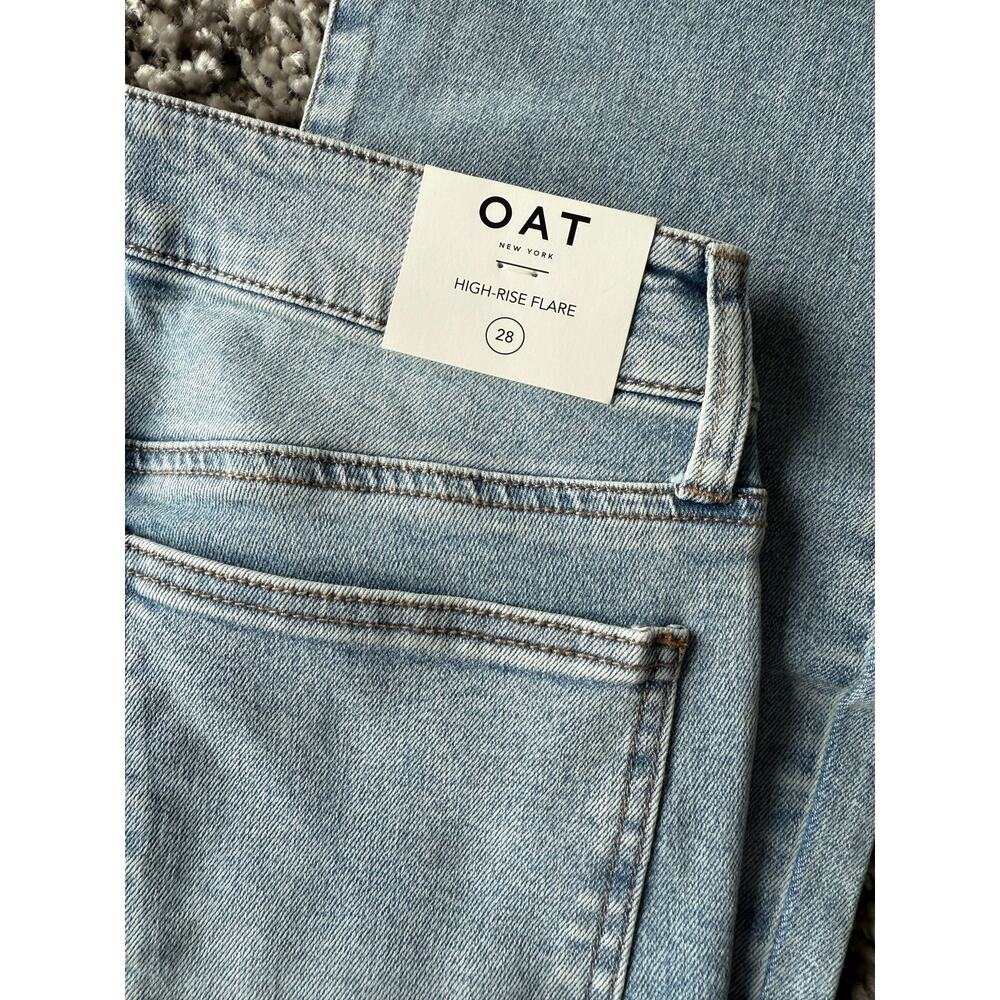 OAT New York High-Rise Stretch Flare Light Wash size 28 NWT - Picture 4 of 12
